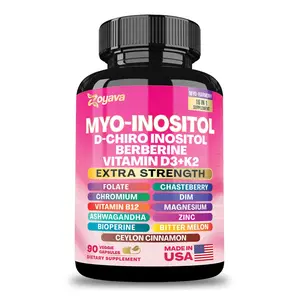 Zoyava Hormones & Cycle Support - Women's All-in-One Supplement - with Myo-Inositol, D-Chiro Inositol & 13+ Extra Strength Ingredients - 90 Vegan Capsules - MADE IN USA