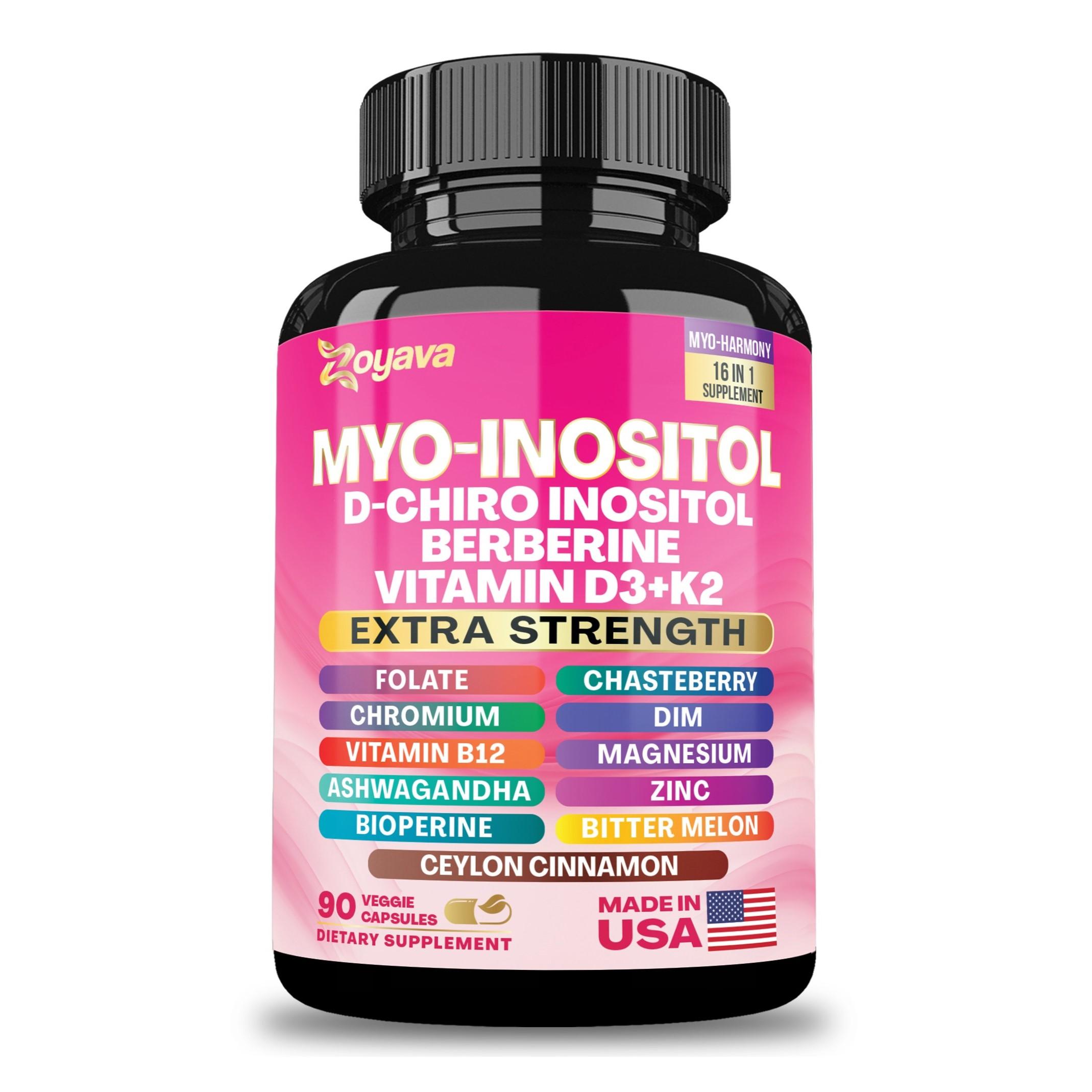Zoyava Hormones & Cycle Support - Women's All-in-One Supplement - with Myo-Inositol, D-Chiro Inositol & 13 Extra Strengt