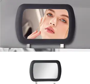 Car Sun Visor Vanity Mirror, Clipon Automotive Makeup SunShading, Vehicle Sun Visor Cosmetic Vanity Mirror for Women Girls, Universal Interior Car Accessories (Black)