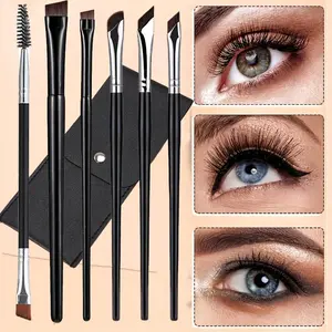 Professional Eyeliner & Eyebrow Brush Set, 6 Counts/set Multifunctional Makeup Brush with Soft Bristles, Makeup Tool for Women, Eyeshadow Brushes