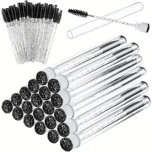 70PCS Disposable Mascara Wands with 20 Empty Tubes – Nylon Lash Brushes for Eyelash Extension & Makeup (Black & White) Cosmetics