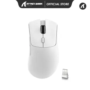 ATTACK SHARK R1 Wireless Gaming Mouse,Tri-Mode Connection (2.4G/Wired/BT5.2),55g Lightweight,18K DPI Optical Sensor,HUYU 20 Million Key Life,Ergonomic Design,for PC/Laptop/Win/Mac