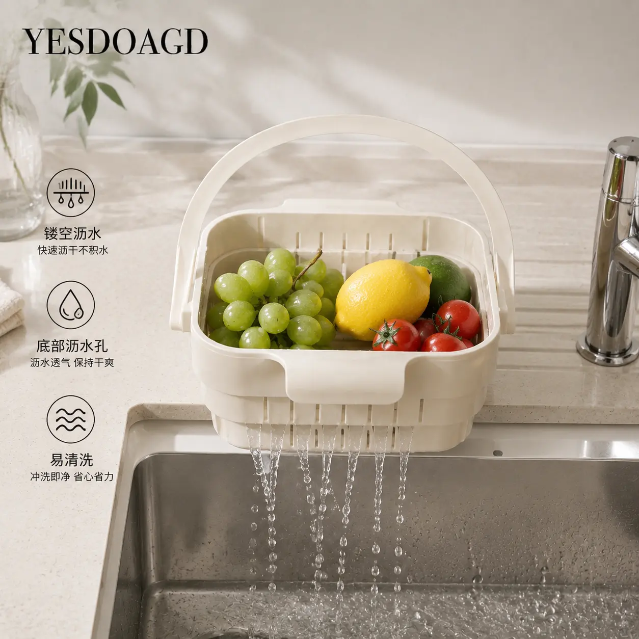 Retractable Kitchen Sink Food Catcher - Detachable Strainer Basket, Space-Saving Drain Filter
