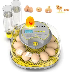 Incubator for Hatching Eggs-12 Egg Capacity, Automatic Egg Turner, Temperature & Humidity Control, 360° Viewing for Chicken, Duck and Quail Eggs