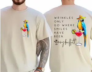 Wrinkles Only Go Where Smiles Have Been TShirt, Palm Tree Jimmy Buffett Memorial Both Sides, Jimmy Buffett Sweatshirt Hoodie