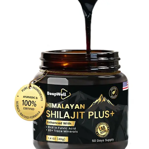 BeepWell Himalayan Shilajit Resin Plus with Ashwagandha 72% Fulvic Acid 50 Servings Winter Support Initiative Edition
