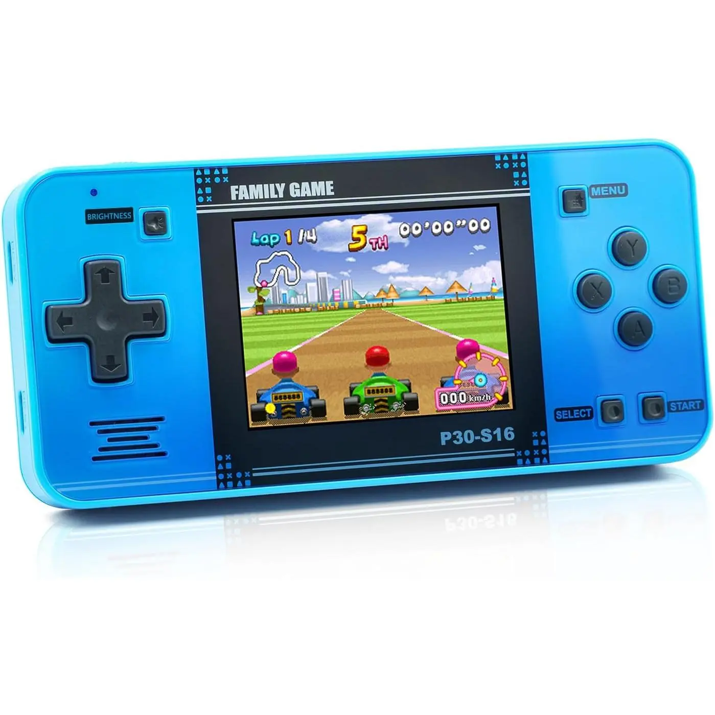Retro Compact Mini Arcade Console for Kids, Rechargeable Handheld Player with a 3.0-Inch LCD Screen and 220 Classic Games - Blue, Portable Device