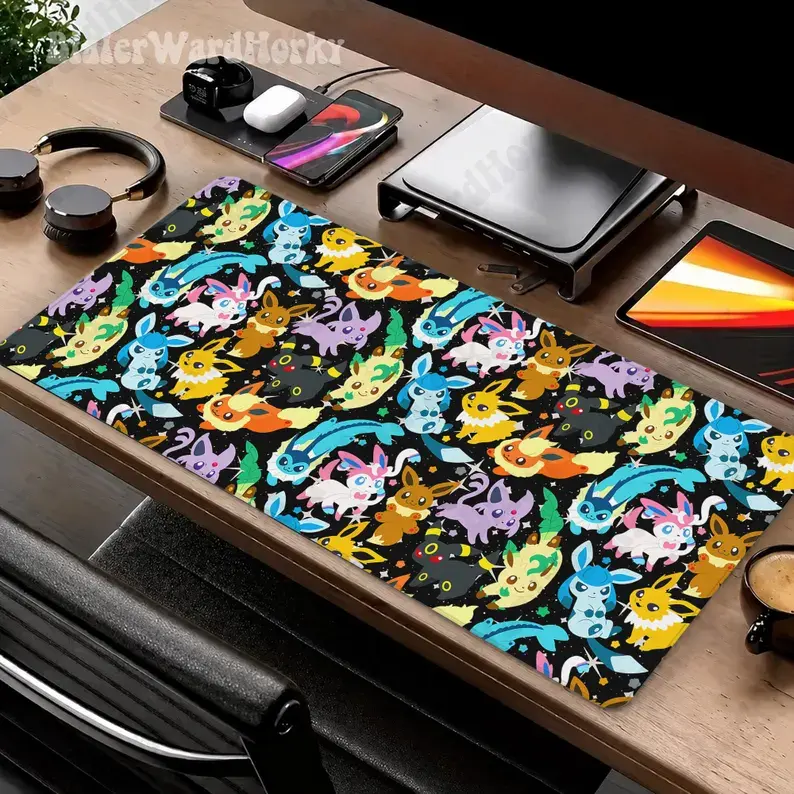 Pkm Mimikyu Eeveelutions Desk Mat, Elutions Cute Pkm Anime Mouse Pad, Keyboard Mat, Manga Gaming Desk Mat For Computer Accessories, Gift For Gamer – FASTSHIPPING