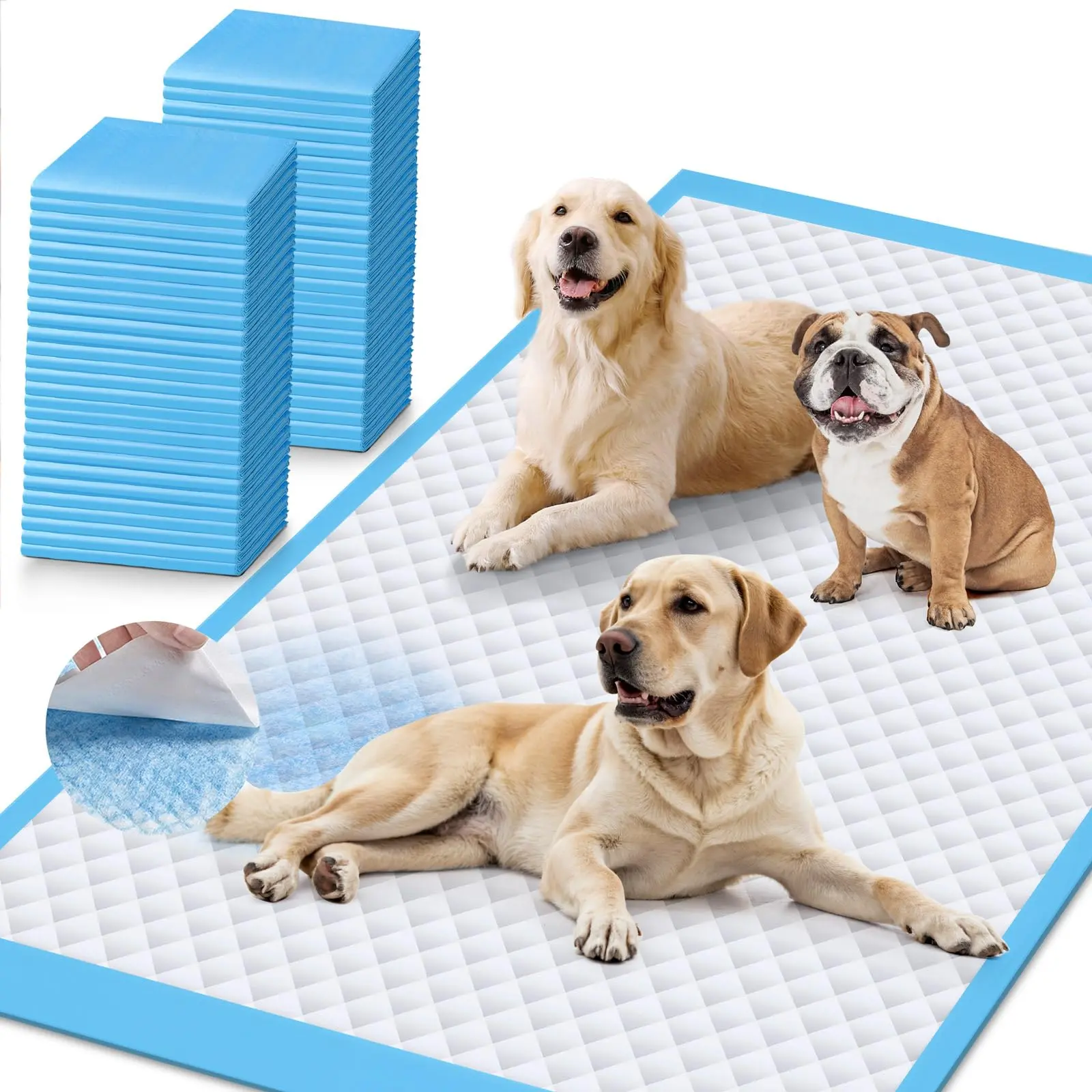 Giant Dog Pee Pads, 20-Pack 27×35 in, Leak-Proof for Big Dogs & Multi-Pet Homes
