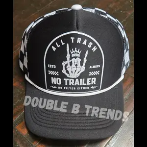 All Trash No Trailer Flying S Checkered Hat