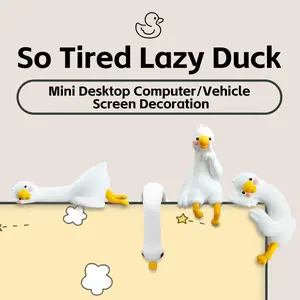 So TiredLazy Duck, Mini Desk Ornaments, 2026 New Monochrome Desktop Decor for Office, dashboard,decoration,Home, Work, Partner Computer Screen Decoration, Desk Accessories, Work Partner, Gift for Colleagues, Desk Monitor for Laptop Camputer Screen