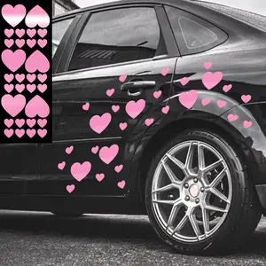 30Pcs/1 Set Heart-Shaped Car Stickers, Cute Love Pattern Self-Adhesive Vinyl Waterproof Decals for Car Body Windows Bumpers Exterior Accessories, Valentine's Day Gift for Boyfriend Girlfriend