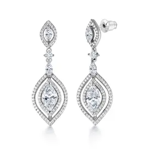 Marquise CZ Wedding Earrings,  Perfect drop earrings for a wedding,  Marquise Cut AAA Cubic Zirconia Dangle Earrings