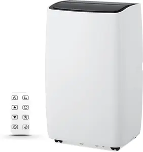 14000 BTU Portable Air Conditioner With Cooling Heating Dehumidifier 24H Timer Function Remote Control Cools Room Up to 750 Sq Ft Air Cooling Fan for Home Office Use (Balck air outlet）