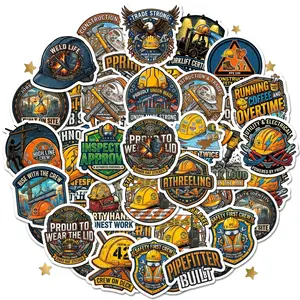Stickers Pack 18 Pieces Hard Hat Stickers for Construction Workers Featuring Union Made & Safety Themes Perfect for Laptops & Smooth Surfaces