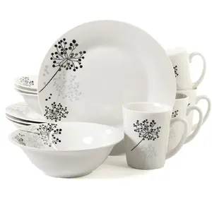 Dinnerware Set, 12 Piece, White, 9 inches Dinnerware Set, 12 Piece, White, 9 inches