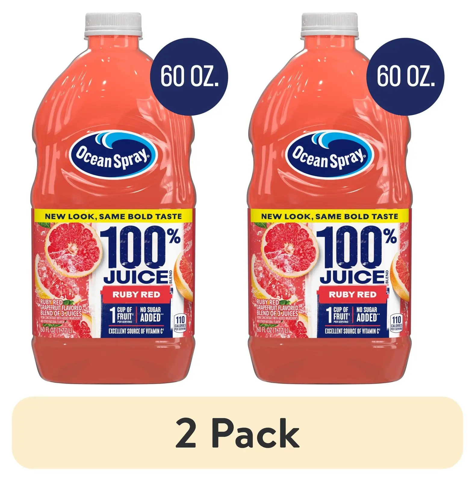 (2 pack) Ocean Spray® 100% Ruby Red Grapefruit Juice, 100% Juice