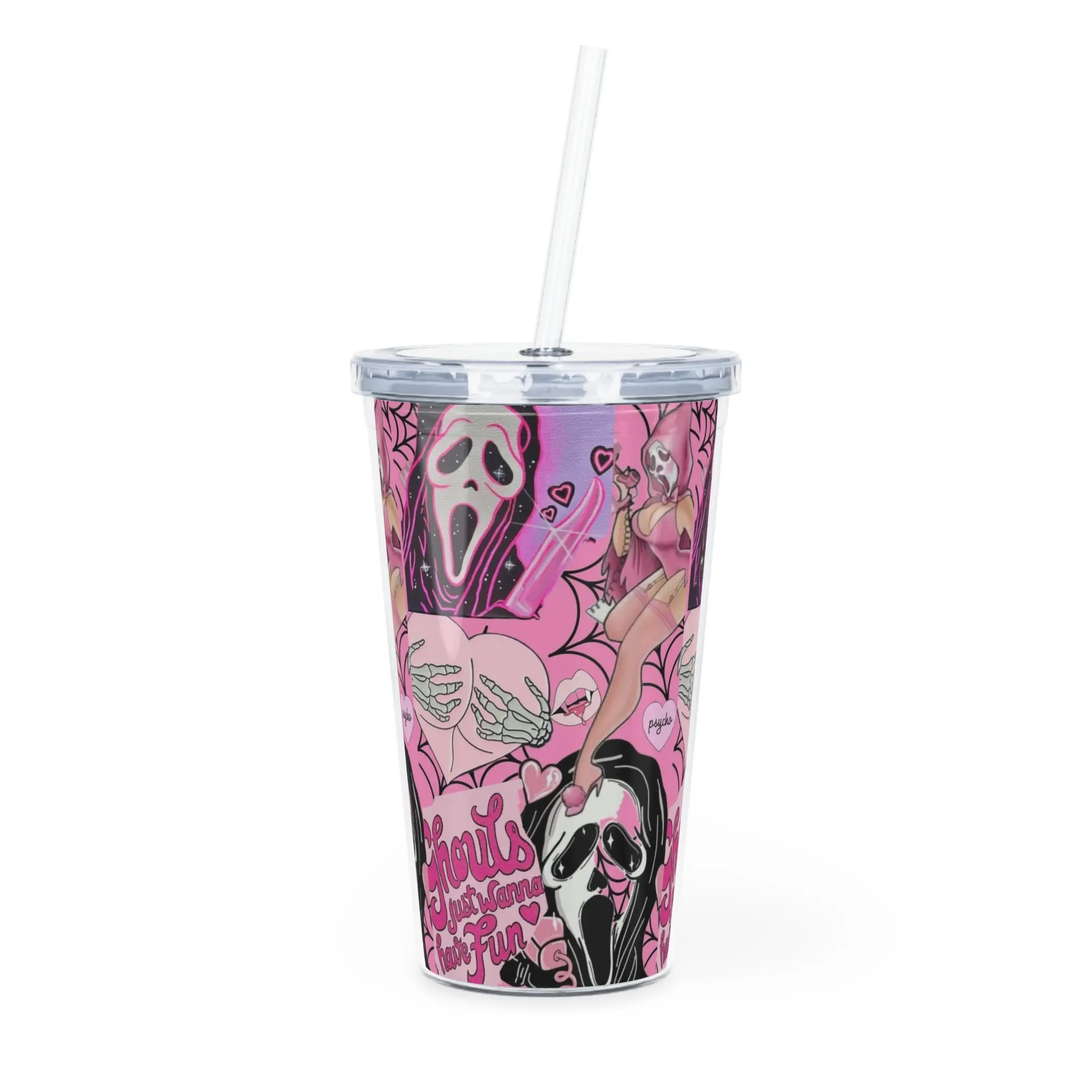 Scream Plastic Tumbler with Straw