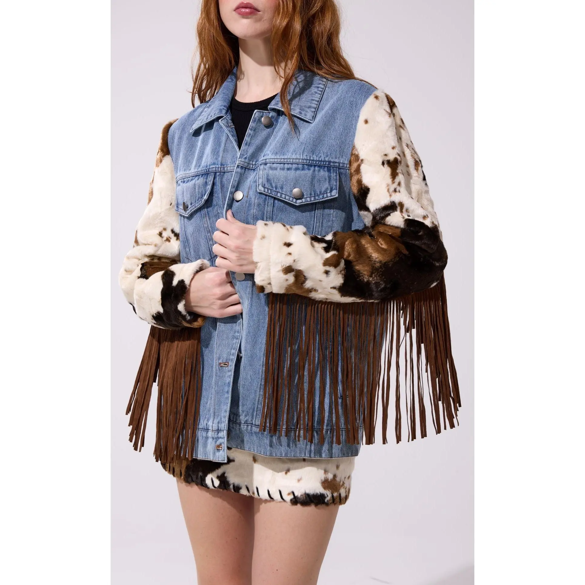 LILA-DENIM WESTERN FRINGE JACKET LILA-DENIM WESTERN FRINGE JACKET
