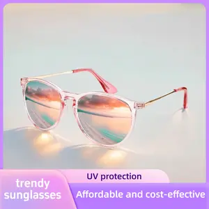 FEICE 2 Pairs Polarized Sunglasses for Women Stylish Large Frame Glasses with Retro Mirrored Pink Polarised Lens Oval Pink Full Rim UV Protection Trendy Beach Eyewear