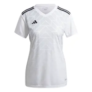 adidas Womens T Icon 23 V Neck Short Sleeve Jersey Soccer Cleats  - White