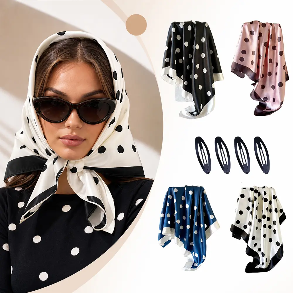 4 Packs Head Scarf With Hairpin for Women, Silk Bandana Pirate Costume Accessories, Pirate Head Scarf for Hair Wrapping and Sleeping