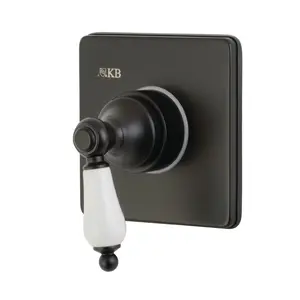 Kingston Brass  Traditional Single-Handle Three-Way Diverter Valve with Trim Kit, Matte Black
