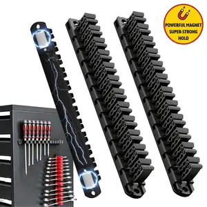 2 pcs Magnetic Wrench Organizer and Screwdriver Organizer for Work shop, Garage |   Tool Organization with Magnet & Space Optimization |   Gift for father, brother, boyfriend Multifunctional Wrench Holder Organizer with Trays