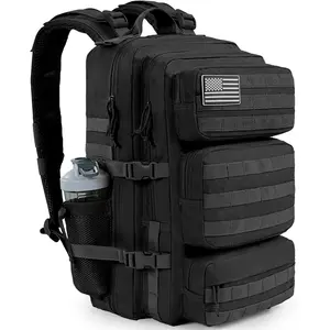50L Military Tactical Backpack Large Day Backpack for Men Molle Army 3 Days Assault Pack Bug Out Bag Water Resistant and Heavy Duty Hiking Treeking Rucksack - Black