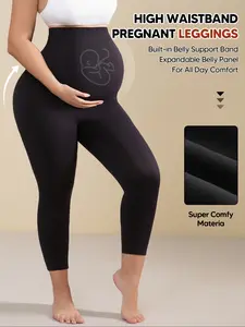 Maternity Seamless Lightweight Capris, High Waist over the Bump, Thigh Slimmer, Support Level 3, All Seasons, Casual Plain Style, Maternity Clothing