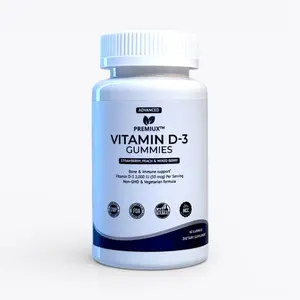 Premiux Vitamin D Gummies 2,000 IU — Immune & Bone Health for the Whole Family, Dietary, Natural, Muscle, Supplement, Gummy Vitamins Supplements