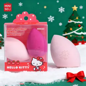 Miniso Hello Kitty Makeup Beauty Sponge Set (2 Pieces), Cute, Perfect for Dating and Travel, Soft and Non-Fading, Ideal Christmas Gift