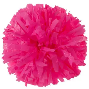 Plastic Neon Pink Stock Poms  - Adult