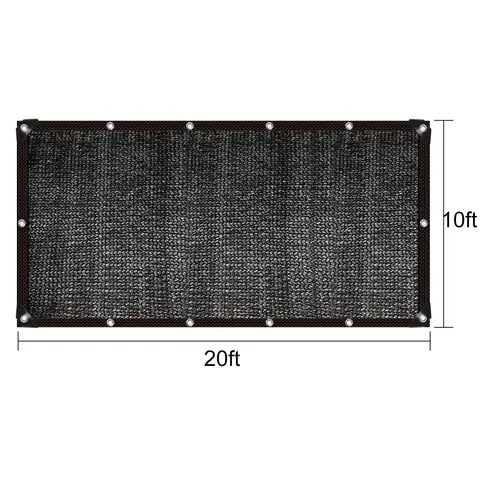 40% Sun Shade Cloth - 10ft x 20ft Black Mesh Tarp, UV Resistant Backyard Canopy, Sturdy, Stable, Foldable, Lightweight, Adjustable Patio Sunshade Canopy, Weather Resistant Shelter for Plant Cover, Pool Debris Blocking