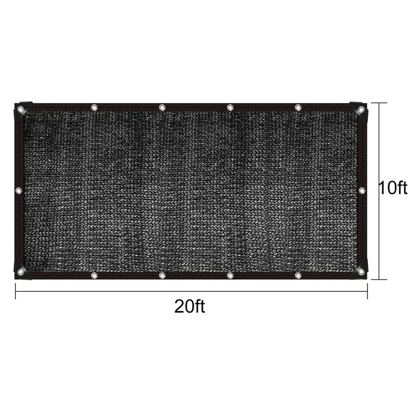40% Sun Shade Cloth - 10ft x 20ft Black Mesh Tarp, UV Resistant Backyard Canopy, Sturdy, Stable, Foldable, Lightweight, Adjustable Patio Sunshade Canopy, Weather Resistant Shelter for Plant Cover, Pool Debris Blocking