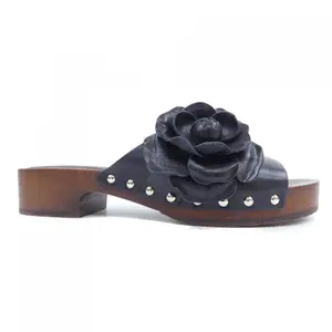 Pre-owned CHANEL Calfskin Small Leather Goods Clogs Sandals