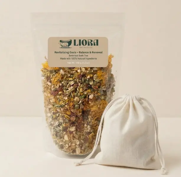 LIORA Botanical Bath Tea for Sensitive Skin | Natural Bath Soak with Oatmeal & Epsom Salt | Relaxing Self Care