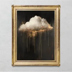 Rain Cloud Vintage Dark Academia Print Moody Cottagecore Unframed Wall Art Poster Only Frameless Decor Floral Abstract Design Illustrations Inkjet Printing wall decor wall art posters