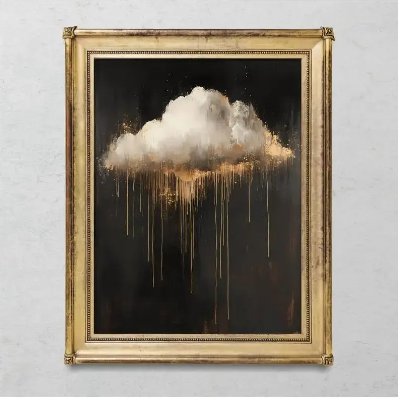 Rain Cloud Vintage Dark Academia Print Moody Cottagecore Unframed Wall Art Poster Only Frameless Decor Floral Abstract Design Illustrations Inkjet Printing wall decor wall art posters