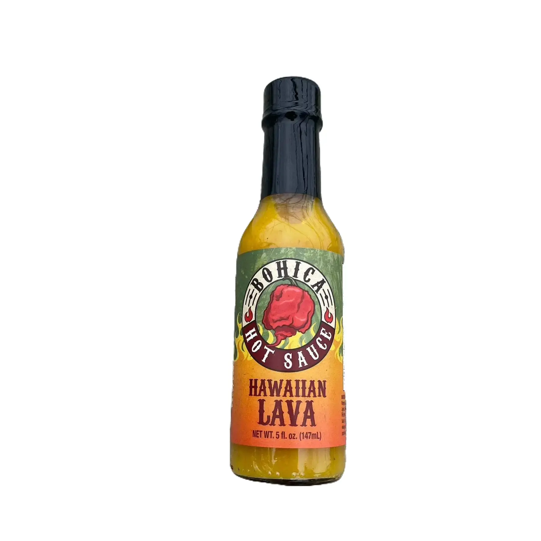 Bohica Hawaiian Lava Hot Sauce - 5 oz, All Natural, No Preservatives, Ideal for Cooking & Serving, Tangy Spicy Fruity Flavor