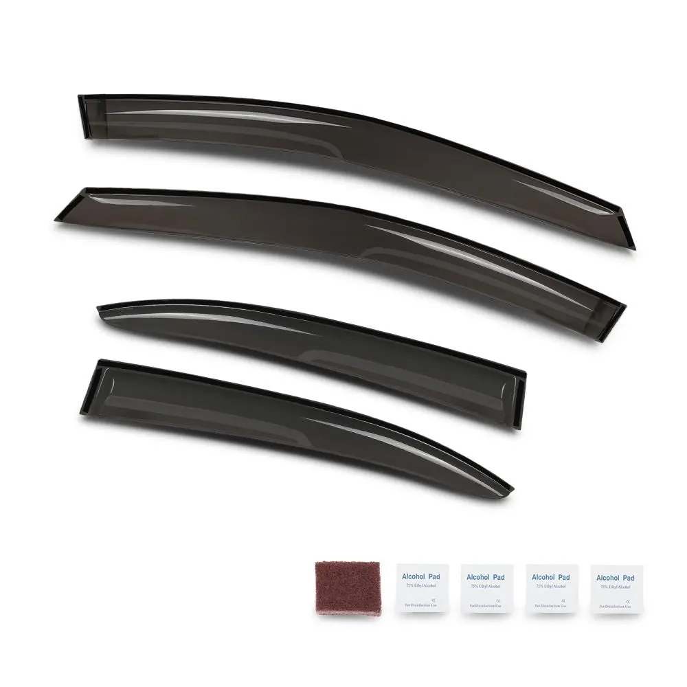 DOTCOM MOTOR Rain Guards Fit For 2006-2011 Honda Civic 4-Door Sedan Window Vent Visor
