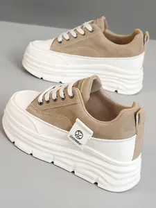 Women's Fashionable Low Top Platform Sneakers, Casual Comfortable Breathable Sports Shoes, All-match Round Toe Shoes for Daily Wear Casual Sneakers Sneaker Shoes