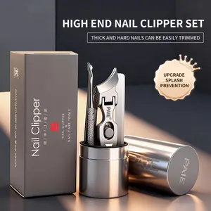 Eagle beak bevel nail clippers, upgraded stainless steel tube-packed wide opening anti-splash nail scissors set, long-handled bevel toe nail scissors, suitable for embedded and thick toe nails, unisex