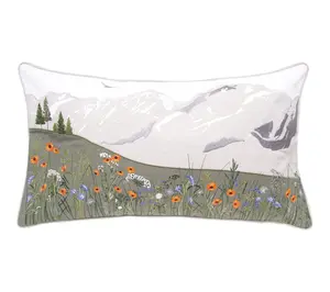 Mountain Wildflowers Indoor/Outdoor Lumbar Pillow by Valerie
