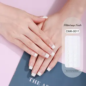 UV-Free Gel Nail Wraps, 16Pcs Self-Adhesive Nail Art Stickers with 8 Sizes, Cuticle Stick & File, Long-Lasting Glossy Gradient Purple Finish, Easy Application Nail Polish Strips for Home DIY Manicure