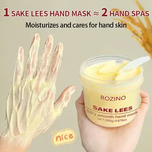 ROZINO Sake Lees Hand Mask - Silky Smooth Formula for Skin Care, Moisturizer & Treatment - 280g Net Weight, Hand Moisturizer, Hand Treatment