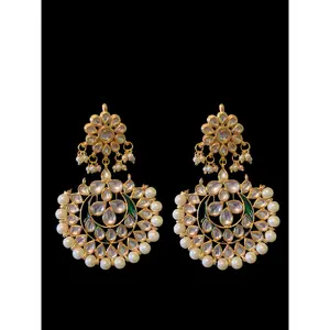 DER383 Kundan earrings with meenakari work ( READY TO SHIP )
