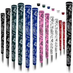 Golf club grip set, 13 original patterned rubber composite materials, tapered design, mixed golf club grip, all-weather performance, suitable for golf enthusiasts, Golf Accessories