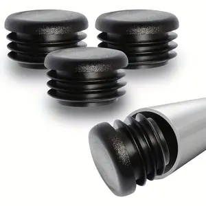 20pcs Round Plastic Tube Plug, Black End Cap Cover for Furniture Legs, Durable Chair/Table Leg Floor Protector Inserts