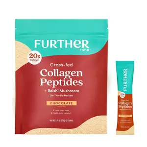 Further Food Grass-Fed Collagen Peptides 20g on-the-Go Packets with Reishi Mushroom, Dietary Supplement for Health Benefits